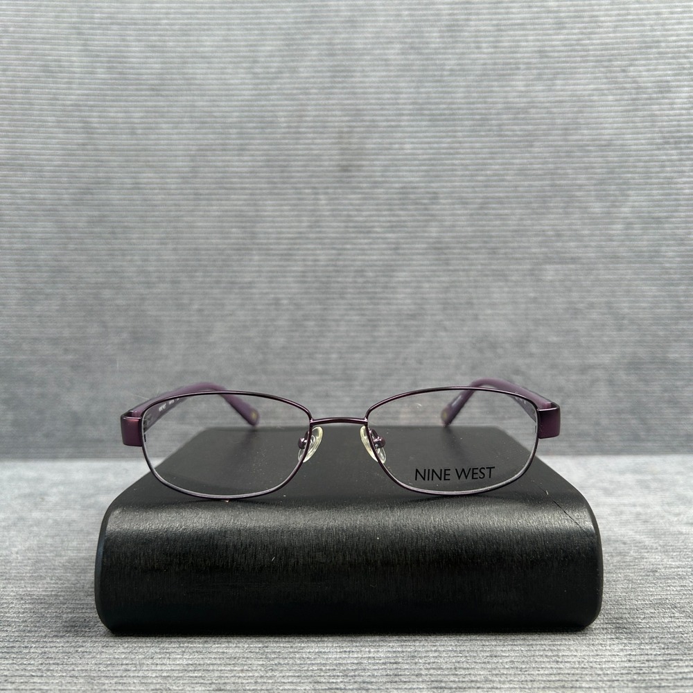 Nine West NW1036 500 Purple Oval Semi-Rimless Y2k Eyeglasses Frames 52-16-135